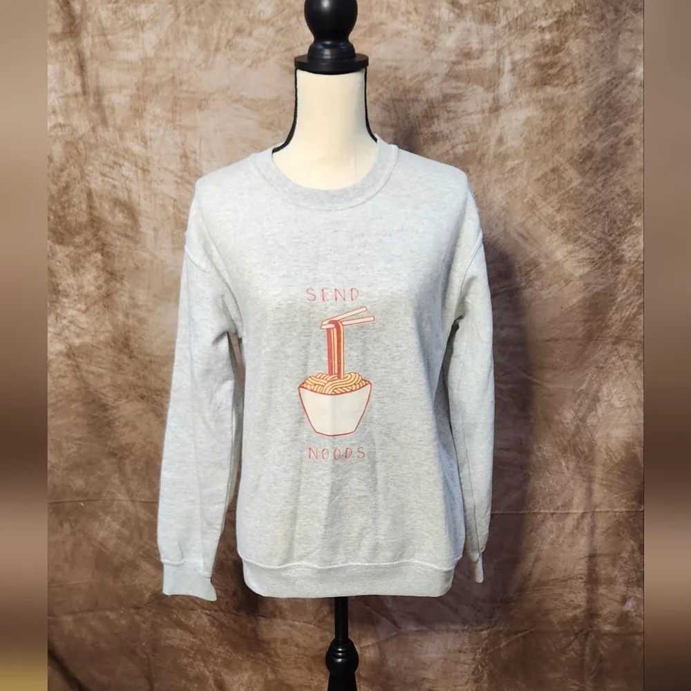 “Send Noods” Ramen Graphic Sweatshirt – Size S